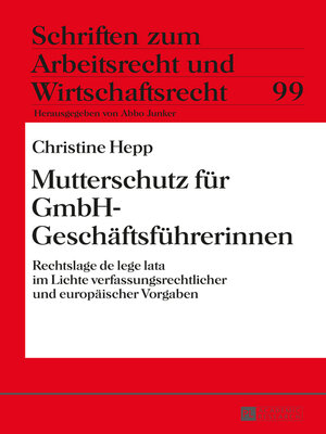 cover image of Mutterschutz für GmbH-Geschäftsführerinnen